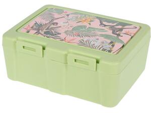 Lunch box s príborom, 13,5 x 18 x 7,5 cm, zelená