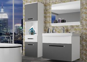 Kúpeľňový nábytok Belini šedý mat / biely mat + umývadlo + zrkadlo ROD M 3/0/W/SRW/0/ZW