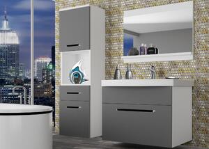 Kúpeľňový nábytok Belini šedý mat + umývadlo + zrkadlo ROD M 3/0/W/SR/0/ZW