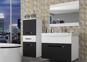 Kúpeľňový nábytok Belini čierny mat / biely mat + umývadlo + zrkadlo ROD M 2/0/W/BW/0/ZW