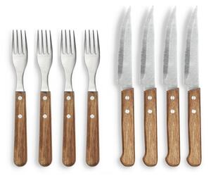 Antikoro steakové príbory v súprave 8 ks v striebornej farbe/v prírodnej farbe – Holm