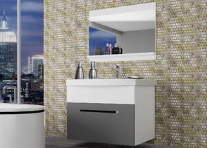 Kúpeľňový nábytok Belini šedý mat / biely mat + umývadlo + zrkadlo ROD M 1/0/W/SRW/0/ZW