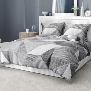Goldea krepové posteľné obliečky - vzor 807 kombinácia sivého vzorovania 240 x 200 a 2ks 70 x 90 cm