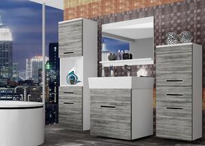 Kúpeľňový nábytok Belini šedý antracit Glamour Wood + umývadlo + zrkadlo KOR M 5/1/W/GW/0/ZW