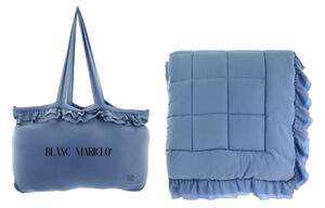 Textilný prehoz v modrom farebnom prevedení s volánikovým lemovaním 260 x 260 cm Blanc Maricló 42492