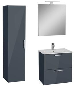 Kúpeľňová zostava s umývadlom 60 cm vrátane umývadlovej batérie, vtoku a sifónu VitrA Mia antracit KSETMIA60A