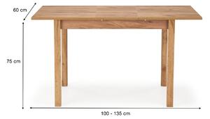 Rozkladací jedálenský stôl GINO 100-135 x 60 - dub craft