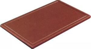 Doštička na krájanie plastová 32,5x26,5x2 cm GN 1/2, s drážkou, hnedá