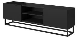 TV skrinka s kovovou podstavou Loftia Mini - čierny/čierny mat