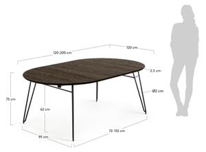 Okrúhly rozkladací jedálenský stôl s doskou v dekore jaseňového dreva ø 120 cm Norfort – Kave Home