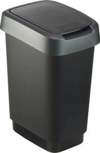 Odpadkový kôš plast Rotho 10 l, čierna / antracit