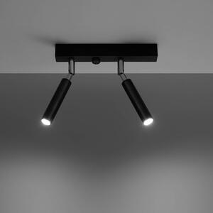 Euluna Nicanor stropné bodové svietidlo čierne/chrómové 2 svetlá
