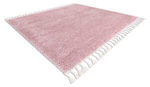 Štvorcový koberec BERBER 9000 So strapcami, shaggy, ružový