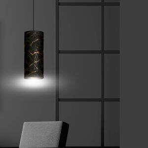Závesná lampa Joni, textil, 1pl čierna-mramorovaná
