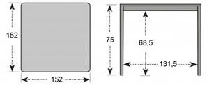 Doppler PRATO - hliníkový záhradný stôl 152 x 152 x 75 cm
