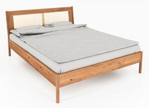 Dvojlôžková posteľ z dubového dreva s ratanovým čelom 140x200 cm Pola - The Beds