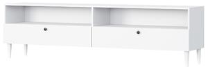 TV stolík s policou a skrinkami DULLUM 200x58cm, biely