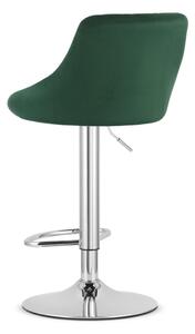 SUPPLIES KAST Barová zamatová stolička vo velúrovom štýle - zelená farba