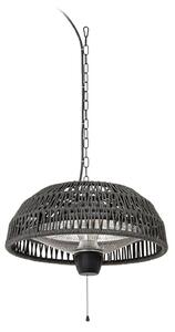 Závesný ohrievač Calenza, čierny, Ø 50 cm, 1 500 W, hliník – Lucande Lucande, Calenza, Čierna, Kov, Moderný