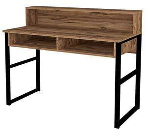 Písací stôl KEMO čierna/orech
