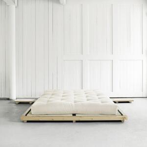 Dvojlôžková posteľ z borovicového dreva s matracom a tatami Karup Design Dock Comfort Mat Natural/Natural, 140 × 200 cm