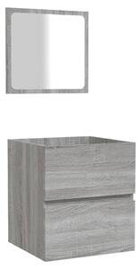 VidXL Kúpeľňová skrinka so zrkadlom sivá sonoma spracované drevo