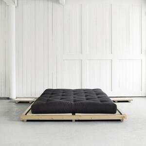Dvojlôžková posteľ z borovicového dreva s matracom Karup Design Dock Comfort Mat Natural/Black, 160 × 200 cm