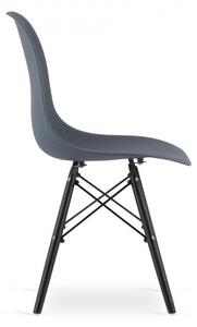 Jedálenská stolička OSAKA tmavo sivá (čierne nohy)