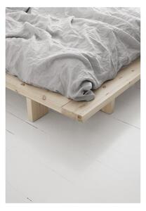 Dvojlôžková posteľ z borovicového dreva s matracom Karup Design Japan Comfort Mat White/Black, 140 × 200 cm