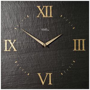 AMS 9517 dizajnové nástenné bridlicové hodiny, 30 x 30 cm