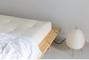 Dvojlôžková posteľ z borovicového dreva s matracom Karup Design Japan Comfort Mat Black/Natural, 140 × 200 cm