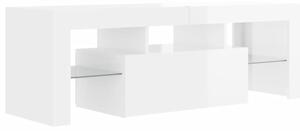 TV skrinka s LED svetlami lesklá biela 120x35x40 cm
