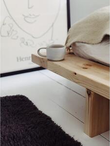 Dvojlôžková posteľ z borovicového dreva s matracom Karup Design Japan Comfort Mat White/Black, 140 × 200 cm