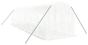 Fóliovník s oceľovým rámom biely 16 m² 8x2x2 m
