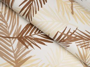 PVC obrus Hnedo-béžové palmové listy PV-076 - metráž š. 140 cm