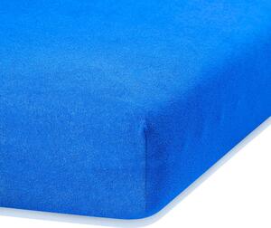 Modrá elastická plachta na dvojlôžko AmeliaHome Ruby Siesta, 220-240 x 220 cm
