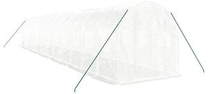 Fóliovník s oceľovým rámom biely 24 m² 12x2x2 m