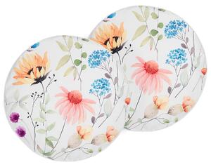 Sada 2 záhradných dekoratívnych vankúšov viacfarebná kvetovaný vzor polyester ⌀ 40 cm cm moderné vodoodolné vankúše