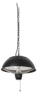 Závesný ohrievač Theriona, čierny, Ø 42 cm, IP24 – Lucande Lucande, Theriona, Čierna, Hliník, Moderný