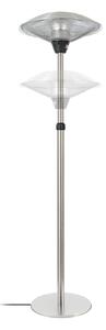 Stojanový ohrievač Solfire, strieborný, výška 200 cm, IP44 – Lucande Lucande, Solfire, Metalická, Hliník, Moderný