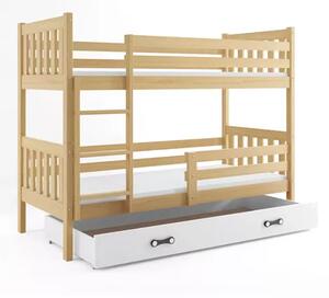 Poschodová posteľ CARINO NATURAL 80x190 cm s úložným priestorom
