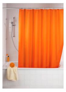 Oranžový sprchový záves Wenko Puro, 180 x 200 cm