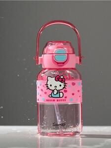 Sinsay - Fľaša na vodu s rúčkou a slamkou Hello Kitty - viacfarebná