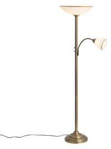 Klasická stojaca lampa bronzová s opálovým sklom 2-svetlá - Katarina