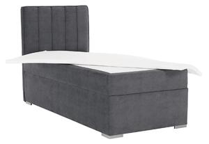 KONDELA Boxspringová posteľ, jednolôžko, sivá, 90x200, ľavá, AMIS