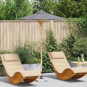 Maison Exclusive – záhradný slnečník, priemer 150 x 210 cm, bambus, okrúhly, tmavosivá farba