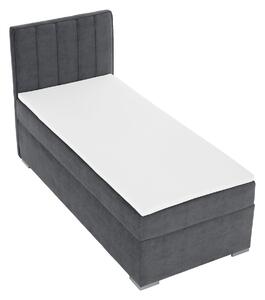 KONDELA Boxspringová posteľ, jednolôžko, sivá, 90x200, ľavá, AMIS