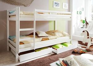Detská poschodová posteľ KAMILA 200x90 cm - biela