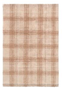 Svetloružový prateľný/ručne tkaný bavlnený koberec 90x120 cm Tartan Rose – Lorena Canals