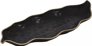 Tanier plytký v tvare listu Le COQ Kypseli 28x11 cm, čierny (16 ks)